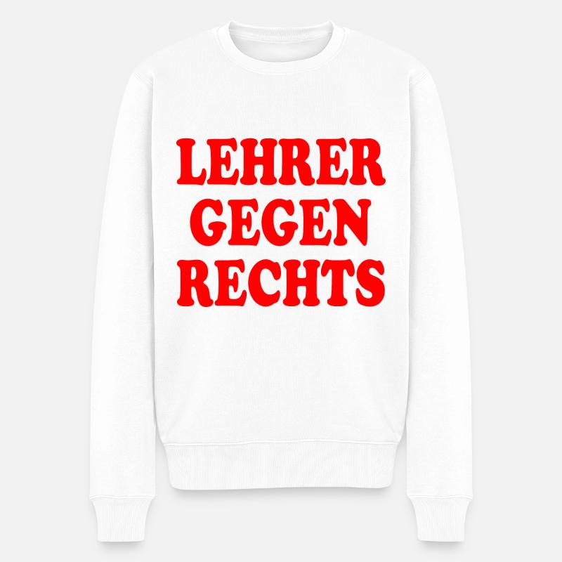Lehrer gegen rechts - Männer Premium Bio Pullover - Weiß