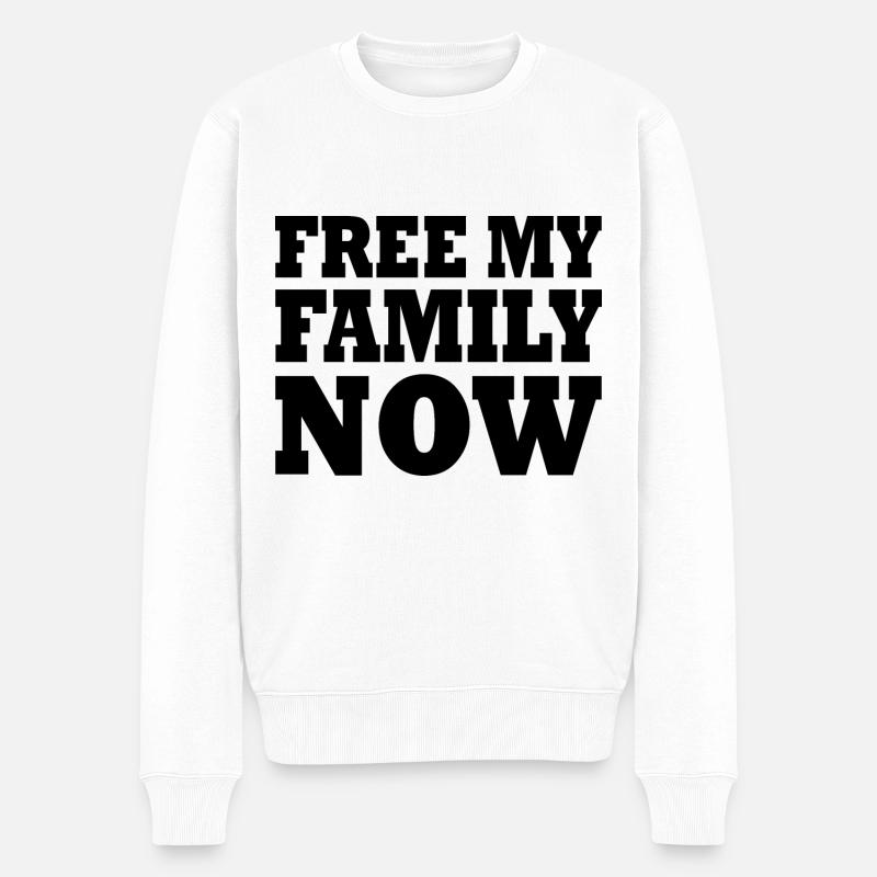 Free my family now - Männer Premium Bio Pullover - Weiß