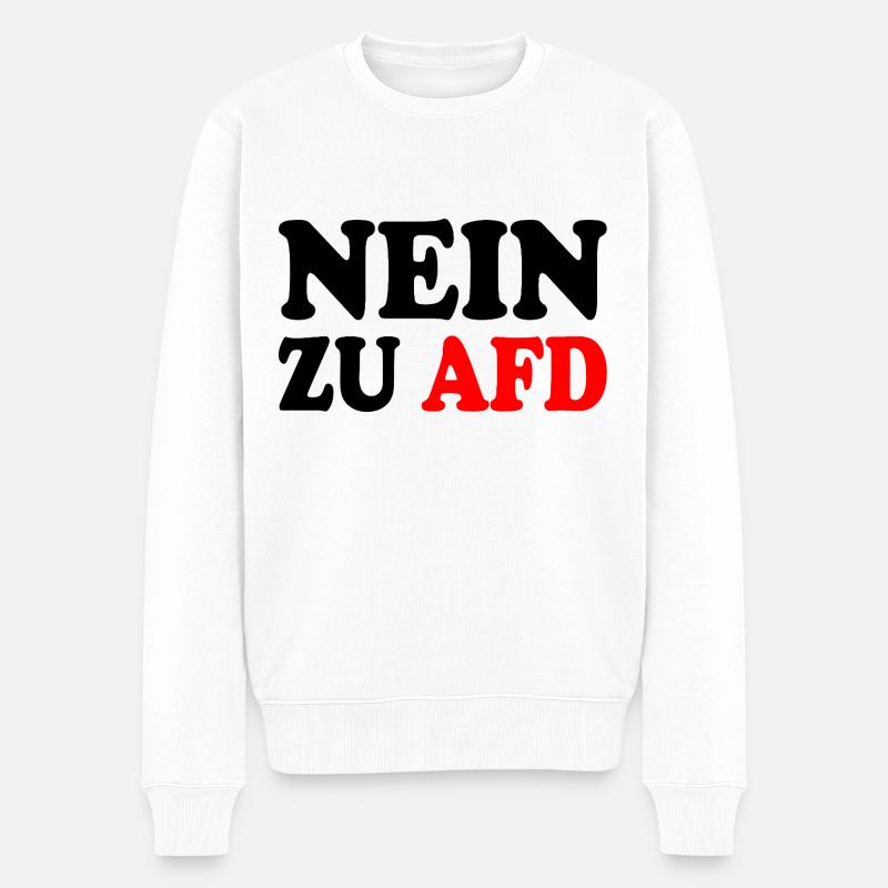 Nein zu afd - Männer Premium Bio Pullover - Weiß