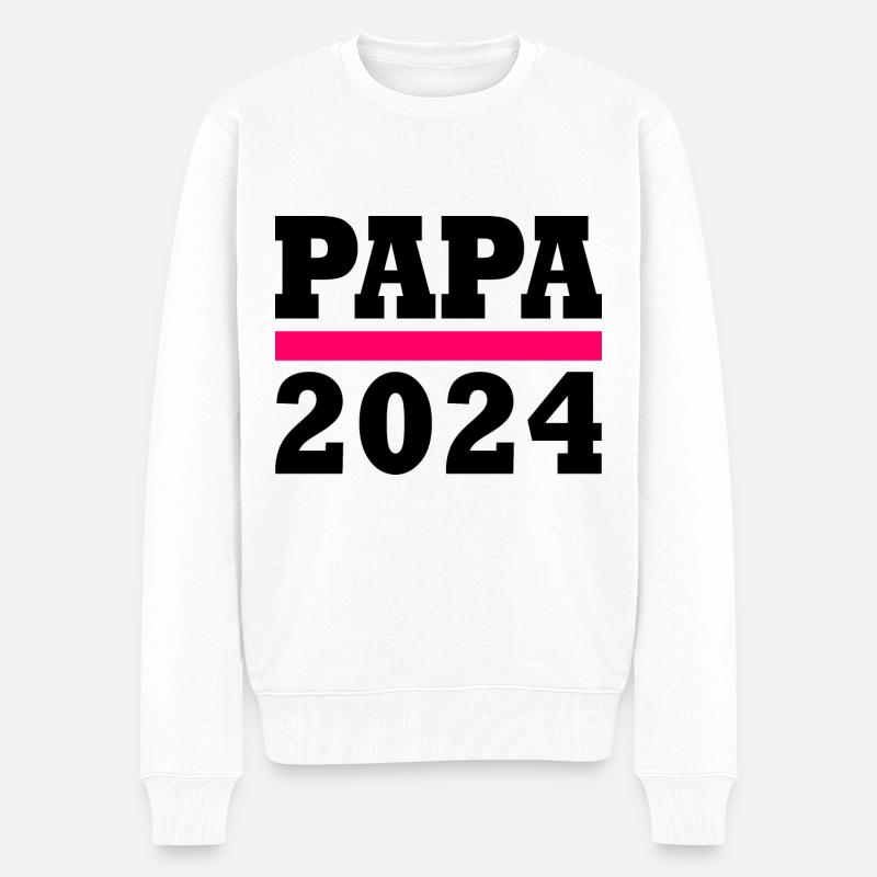 Papa 2024 - Männer Premium Bio Pullover - Weiß