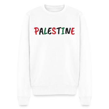Free Palestine - Männer Premium Bio Pullover - Weiß - Vorne - Thijin (182cm)