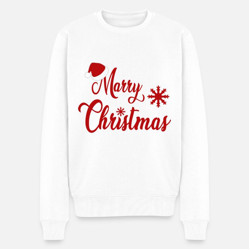 Marry Christmas - Männer Premium Bio Pullover - Weiß