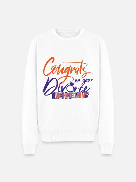 Congrats On Your Divorce - Men's Premium Organic Jumper - white