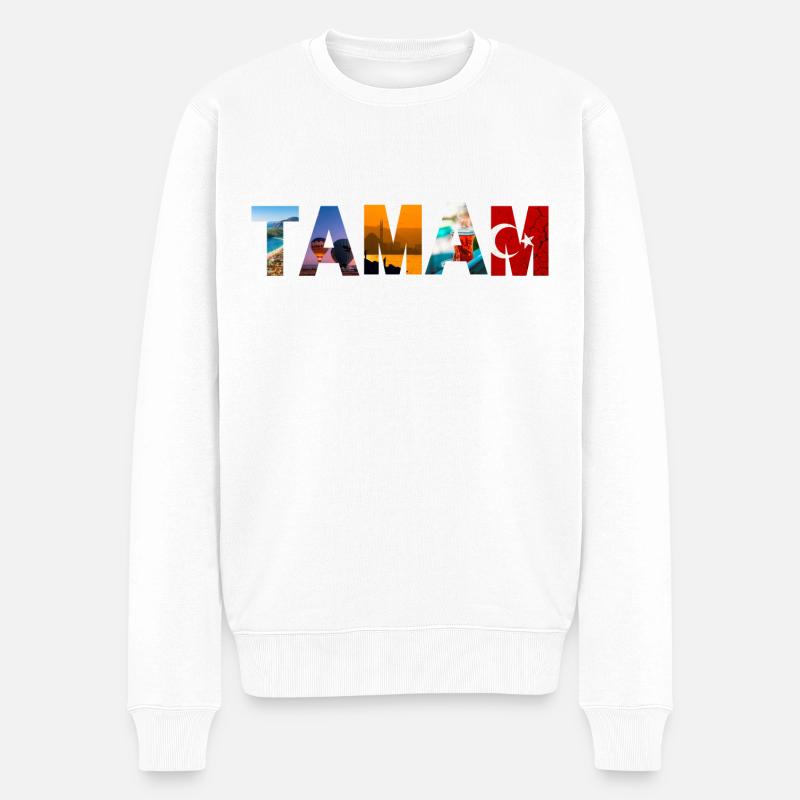 Tamam Türkei - Männer Premium Bio Pullover - Weiß