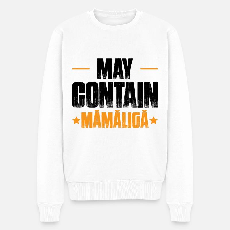 Peut contenir Mamaliga - Pull Premium bio Homme - blanc
