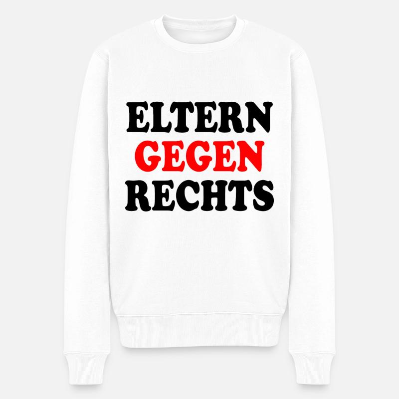 Eltern gegen rechts - Männer Premium Bio Pullover - Weiß