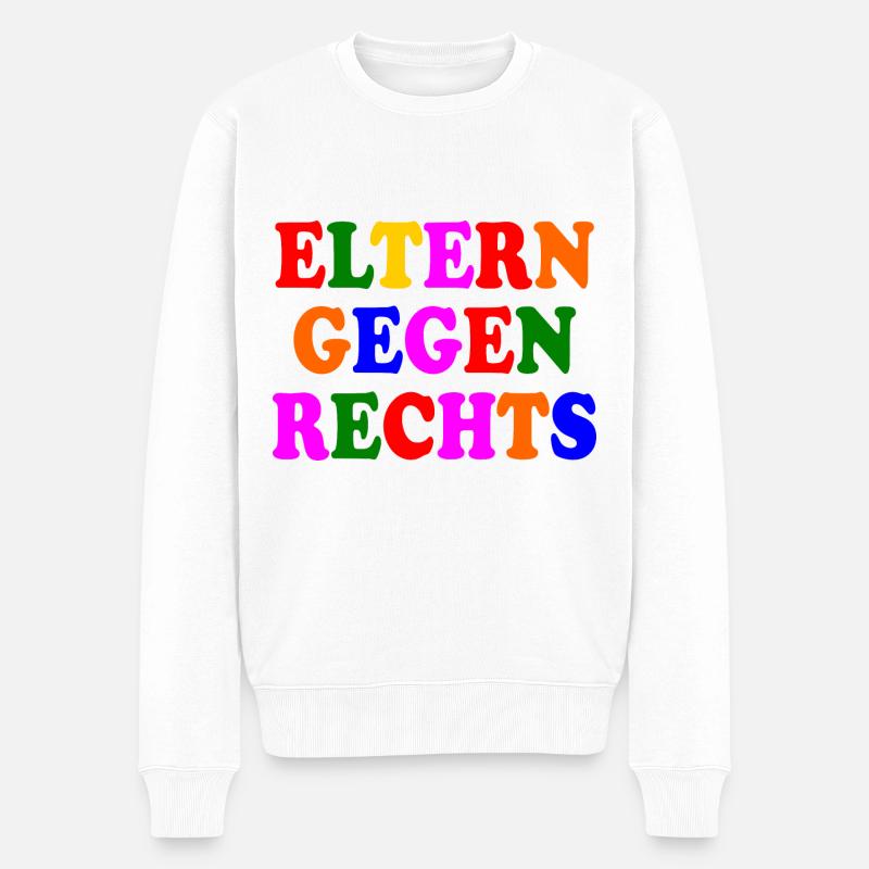Eltern gegen rechts - Männer Premium Bio Pullover - Weiß