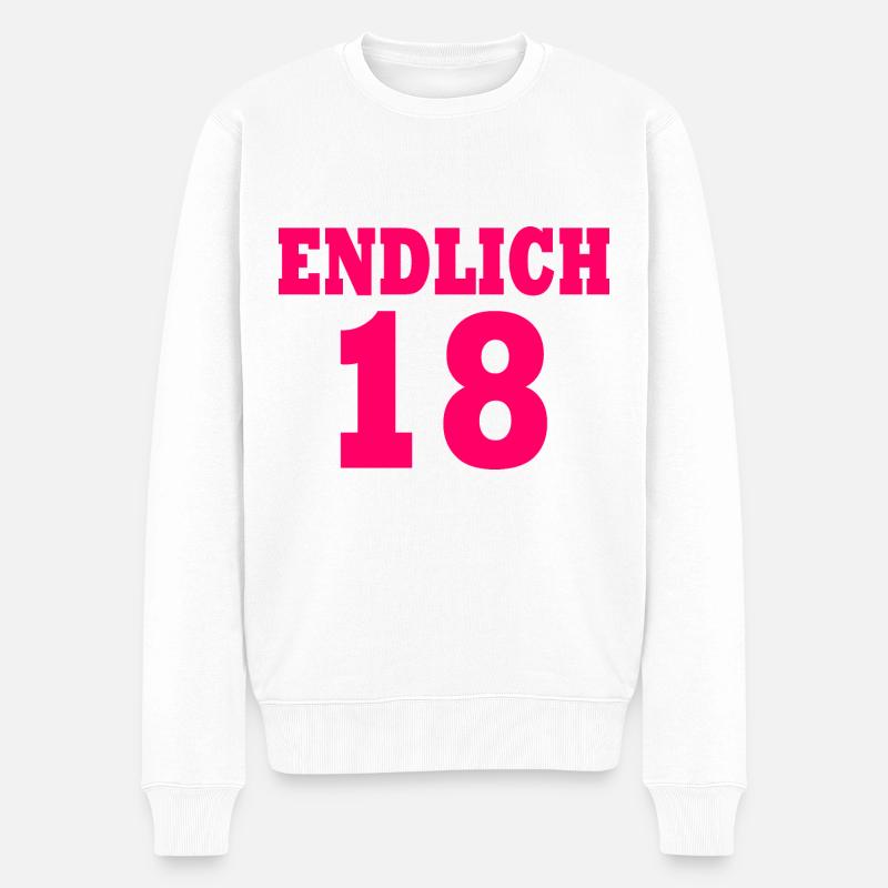 Endlich 18 - Männer Premium Bio Pullover - Weiß