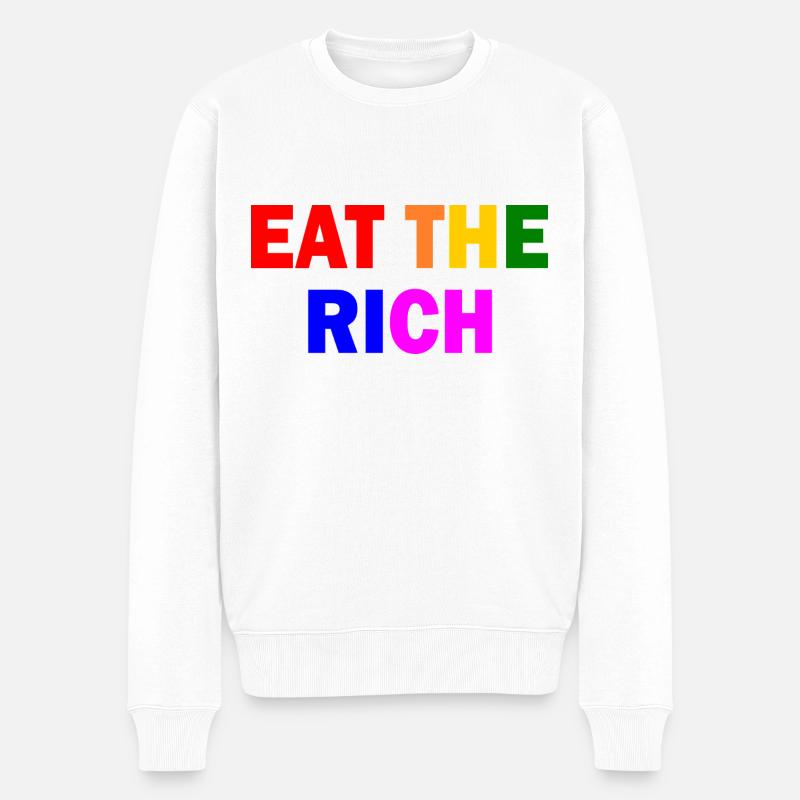 Eat the rich - Männer Premium Bio Pullover - Weiß