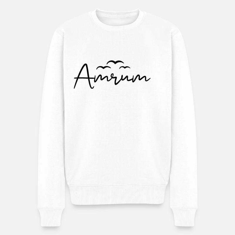 Amrum Möwen Nordsee Insel - Männer Premium Bio Pullover - Weiß