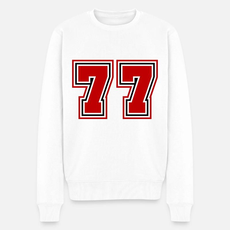 77 Symbole numérique - Pull Premium bio Homme - blanc