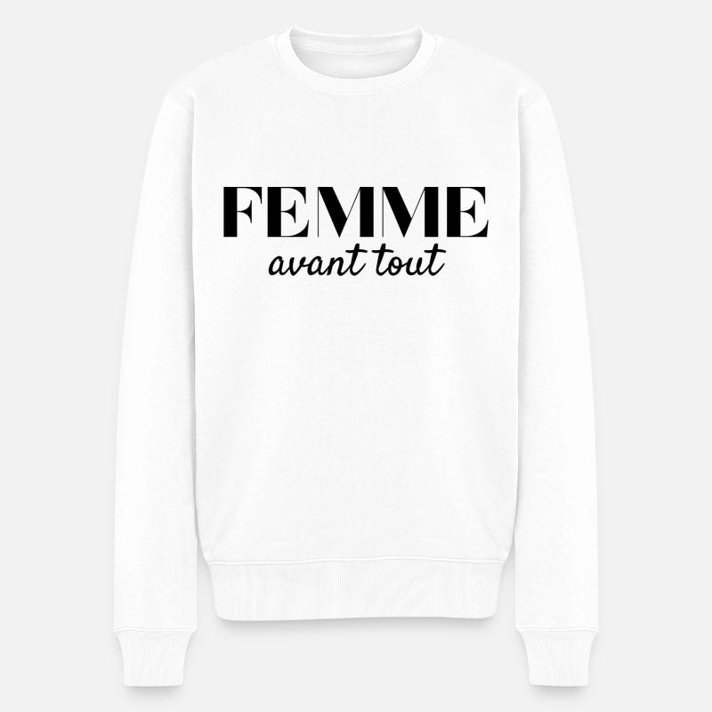 femme avant tout - Pull Premium bio Homme - blanc