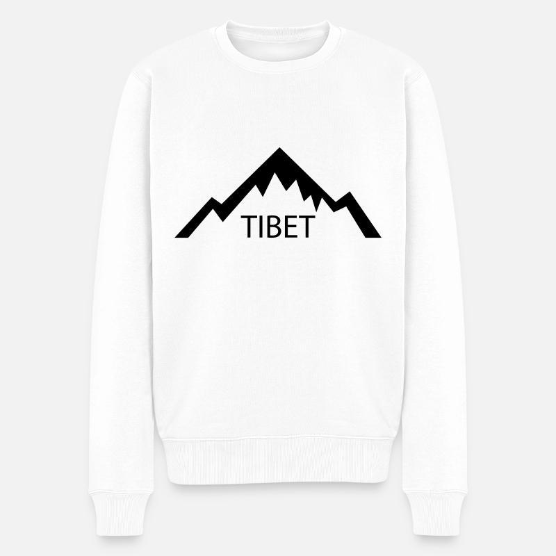 Tibet - Männer Premium Bio Pullover - Weiß