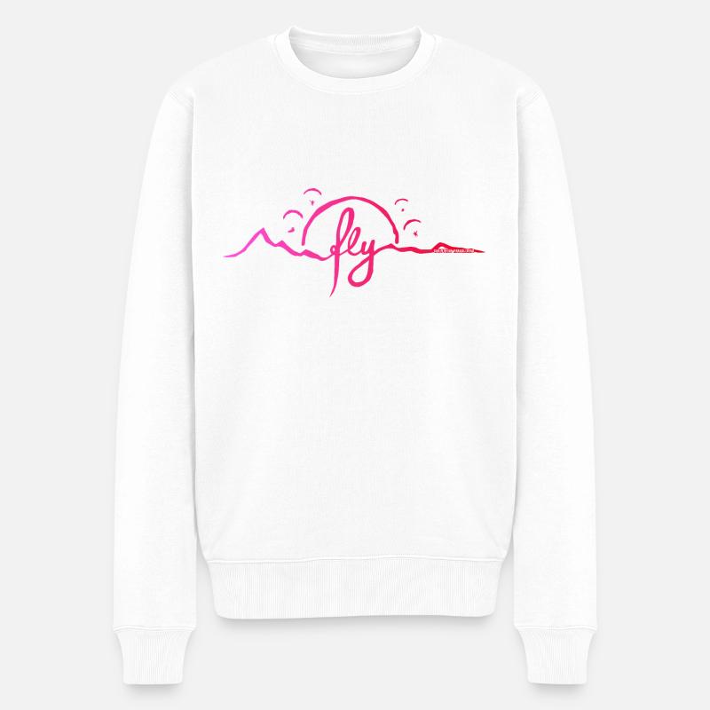 fly Alpes parapente rouge - Pull Premium bio Homme - blanc