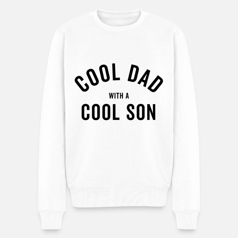 Vater und Sohn - Männer Premium Bio Pullover - Weiß