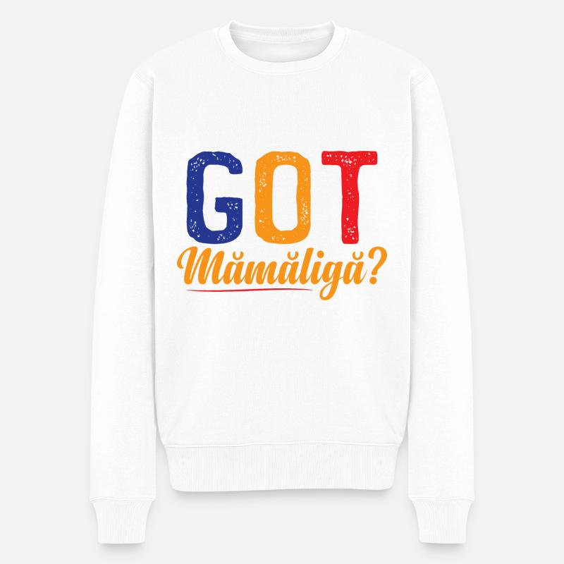 Lustiger Mamalig Humor - Männer Premium Bio Pullover - Weiß