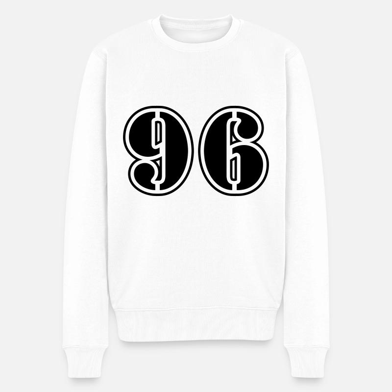 96 Zahl Symbol - Männer Premium Bio Pullover - Weiß