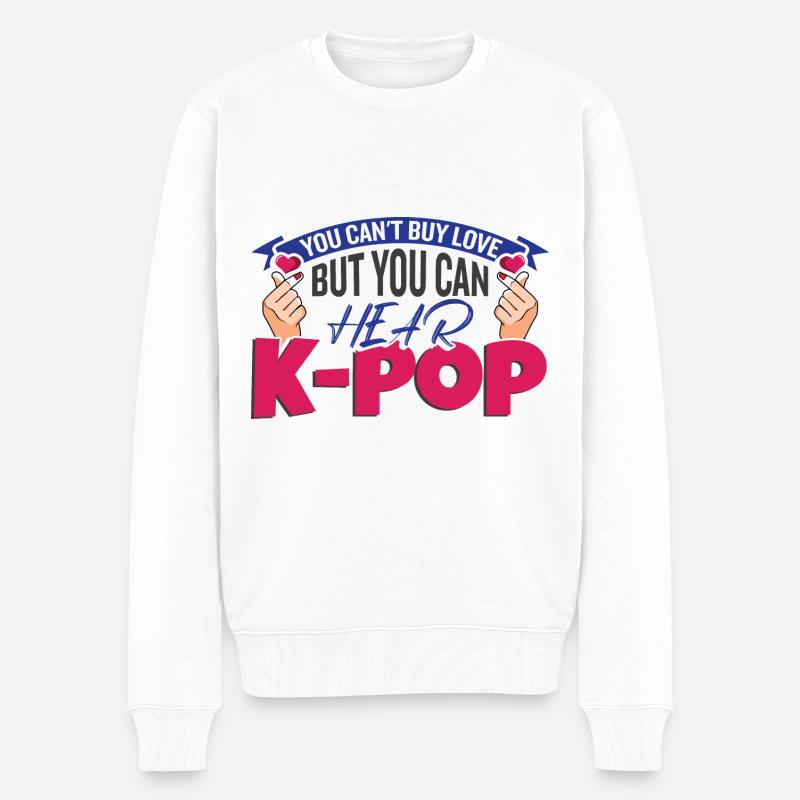 K-Pop hören - Männer Premium Bio Pullover - Weiß