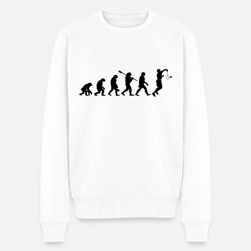 Badminton Evolution Badminton Player - Men's Premium Organic Jumper - white