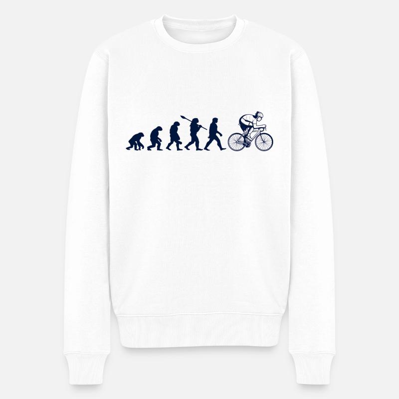 Evolution des Radsports - Männer Premium Bio Pullover - Weiß