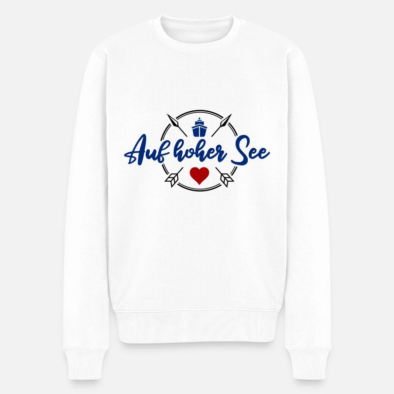 Auf hoher See - Männer Premium Bio Pullover - Weiß