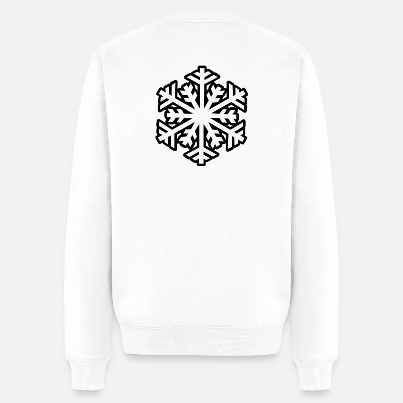 Schneeflocke - Männer Premium Bio Pullover - Weiß