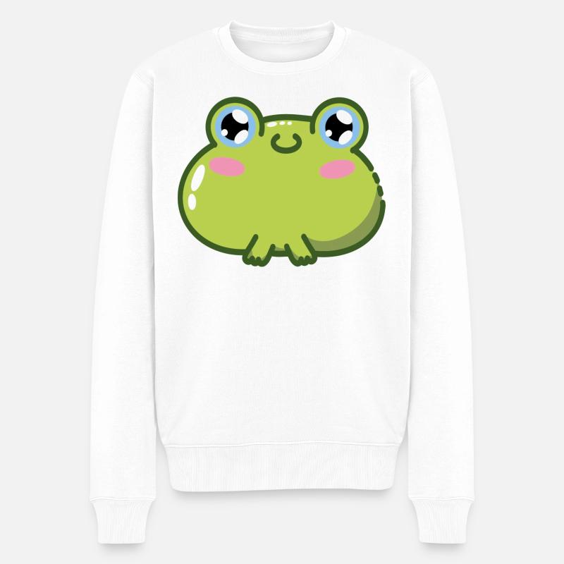 Froggy - Männer Premium Bio Pullover - Weiß