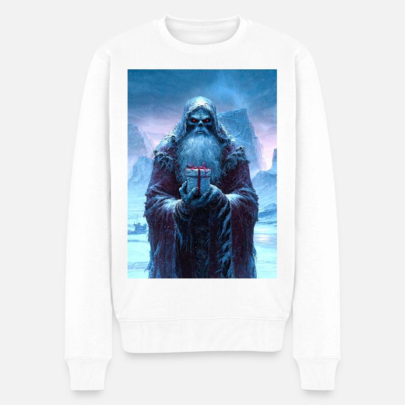 Saint effrayant avec cadeau - Pull Premium bio Homme - blanc