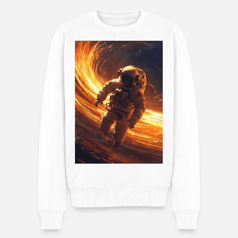 Astrnaut, Event Horizon Flame - Männer Premium Bio Pullover - Weiß
