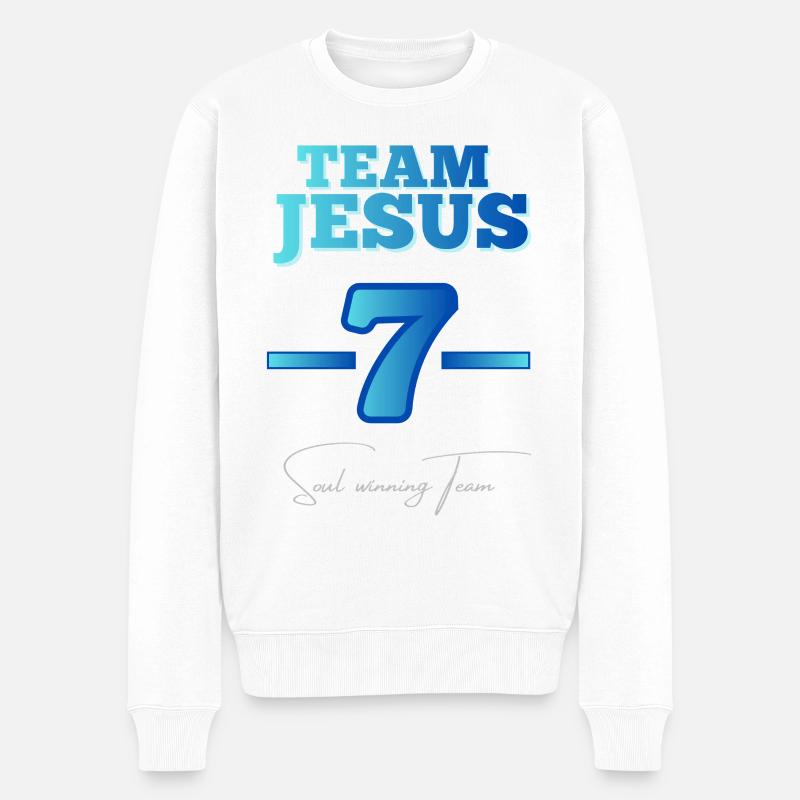 Team Jesus 7 – Équipe gagnante de l’âme - Pull Premium bio Homme - blanc