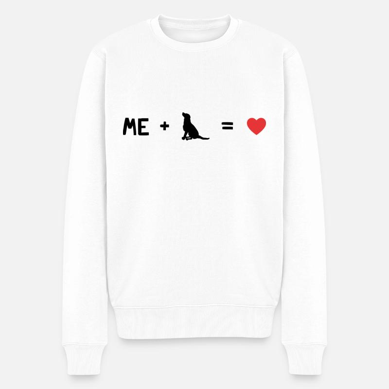 Ich und mein Hund - Männer Premium Bio Pullover - Weiß
