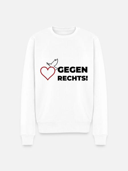 Gegen rechts - Männer Premium Bio Pullover - Weiß