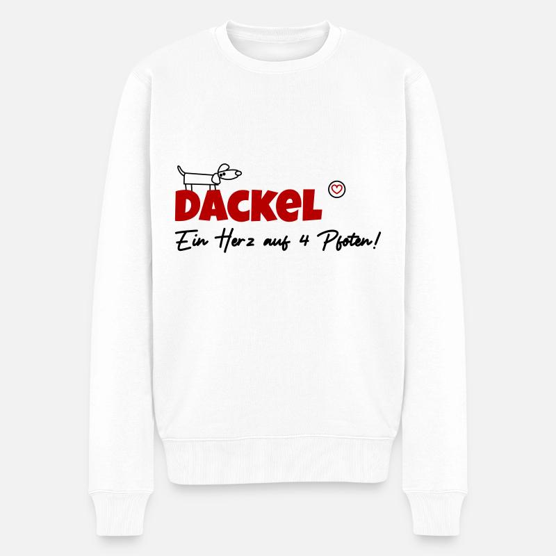 Dackel vier Pfoten - Männer Premium Bio Pullover - Weiß