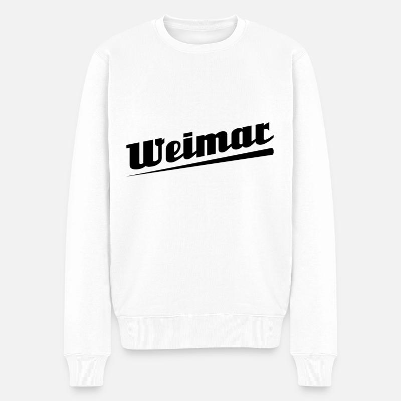 Weimar - Textdesign mit Stadtnamen - Männer Premium Bio Pullover - Weiß