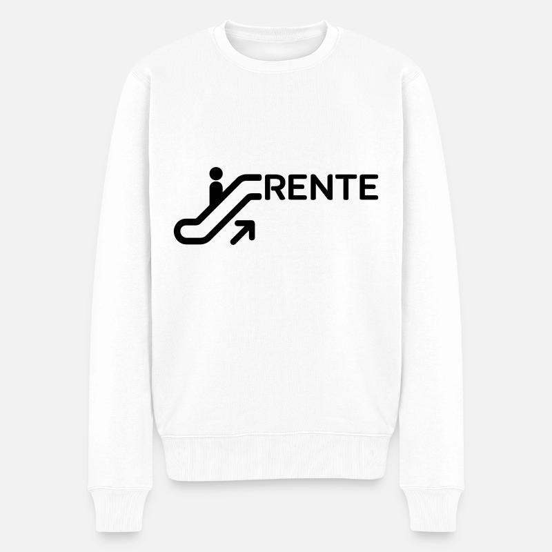 Rolltreppe Rente - Männer Premium Bio Pullover - Weiß