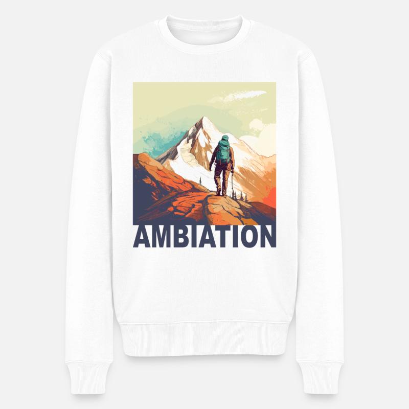 Mountain Ambiation - Männer Premium Bio Pullover - Weiß