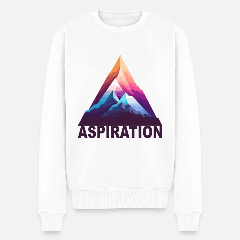 Mountain Aspiration - Männer Premium Bio Pullover - Weiß