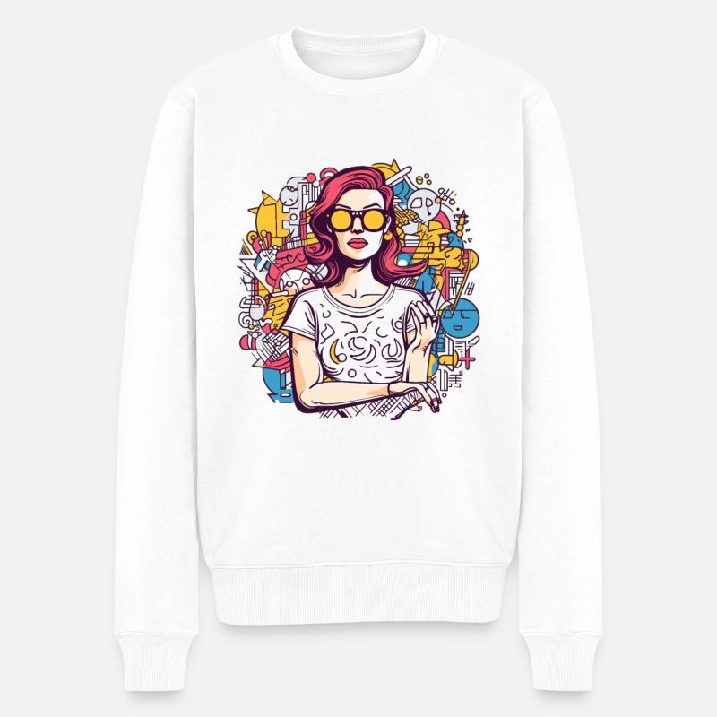 Frau - Männer Premium Bio Pullover - Weiß