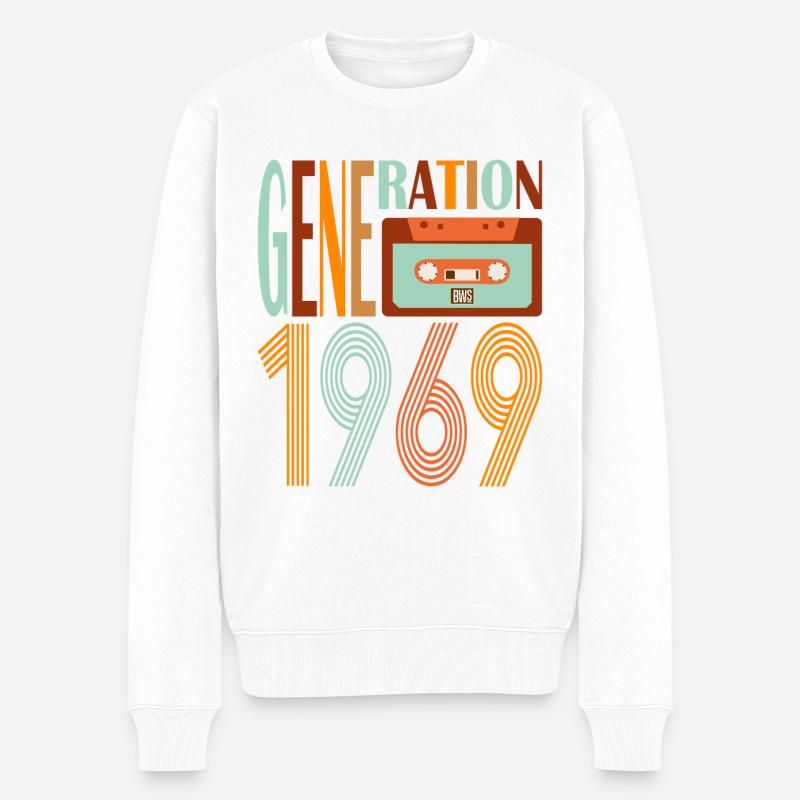 Generation 1969 - Männer Premium Bio Pullover - Weiß