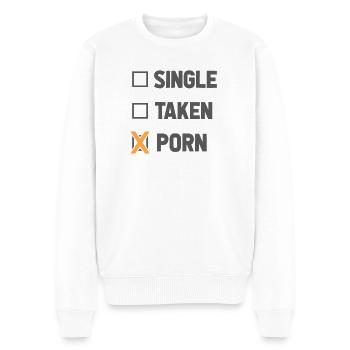 Versautes Lustiges Porno Sex Ficken - Männer Premium Bio Pullover - Weiß - Vorne - Thijin (182cm)