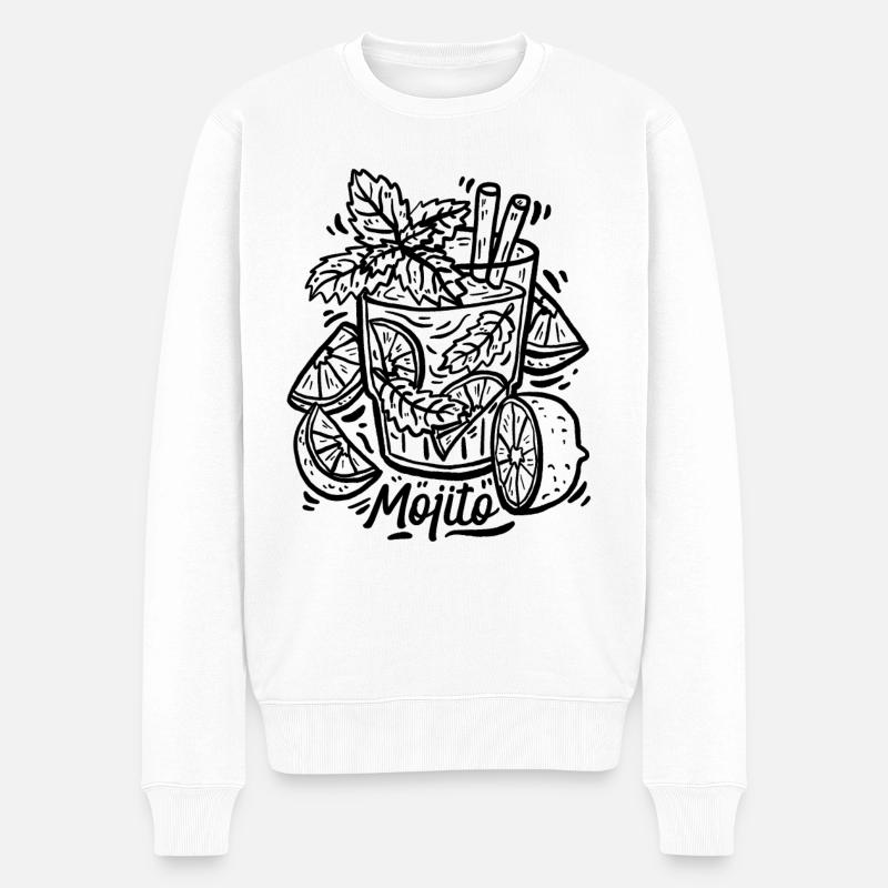 Mojito Cocktail - Männer Premium Bio Pullover - Weiß