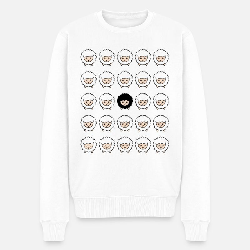 Schwarzes Schaf Außenseiter Schäfchen Geschenk - Männer Premium Bio Pullover - Weiß