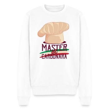 Küche Küchenchef Koch Master Of Carbonara - Männer Premium Bio Pullover - Weiß - Vorne - Thijin (182cm)