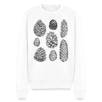 Pine cones Pine cones Spruce cones - Men's Premium Organic Jumper - white - Front - Thijin (182cm)