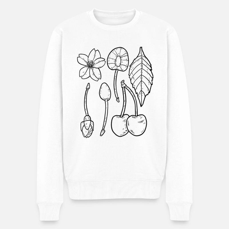 Kirschen - Männer Premium Bio Pullover - Weiß