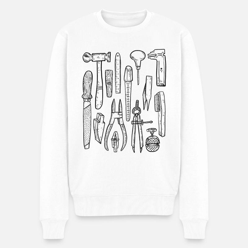 Goldschmied Werkzeug - Männer Premium Bio Pullover - Weiß