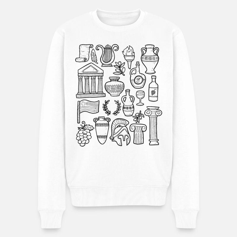 Grèce - Pull Premium bio Homme - blanc