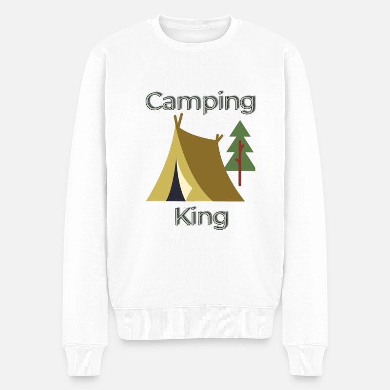 Camping King - Männer Premium Bio Pullover - Weiß