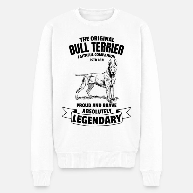 Legendärer Bullterrier Classic Vintage Retro - Männer Premium Bio Pullover - Weiß
