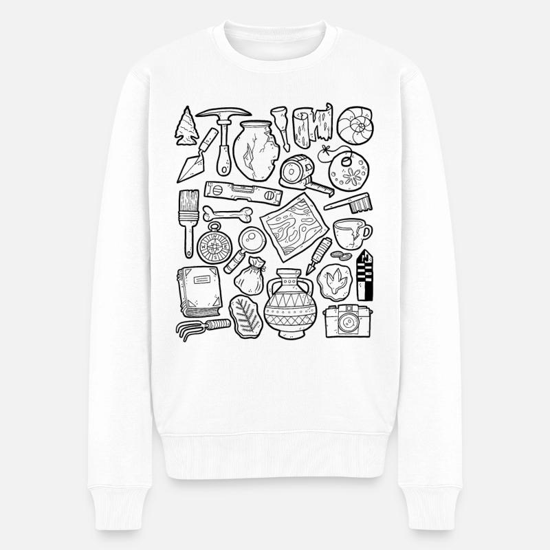 Archäologie - Männer Premium Bio Pullover - Weiß